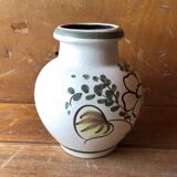 Old ceramic vase Scheurich Keramik beige vintage germany flower decor