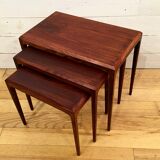 Rosewood nesting tables by Johannes Andersen, for Silkeborg Denmark 1960