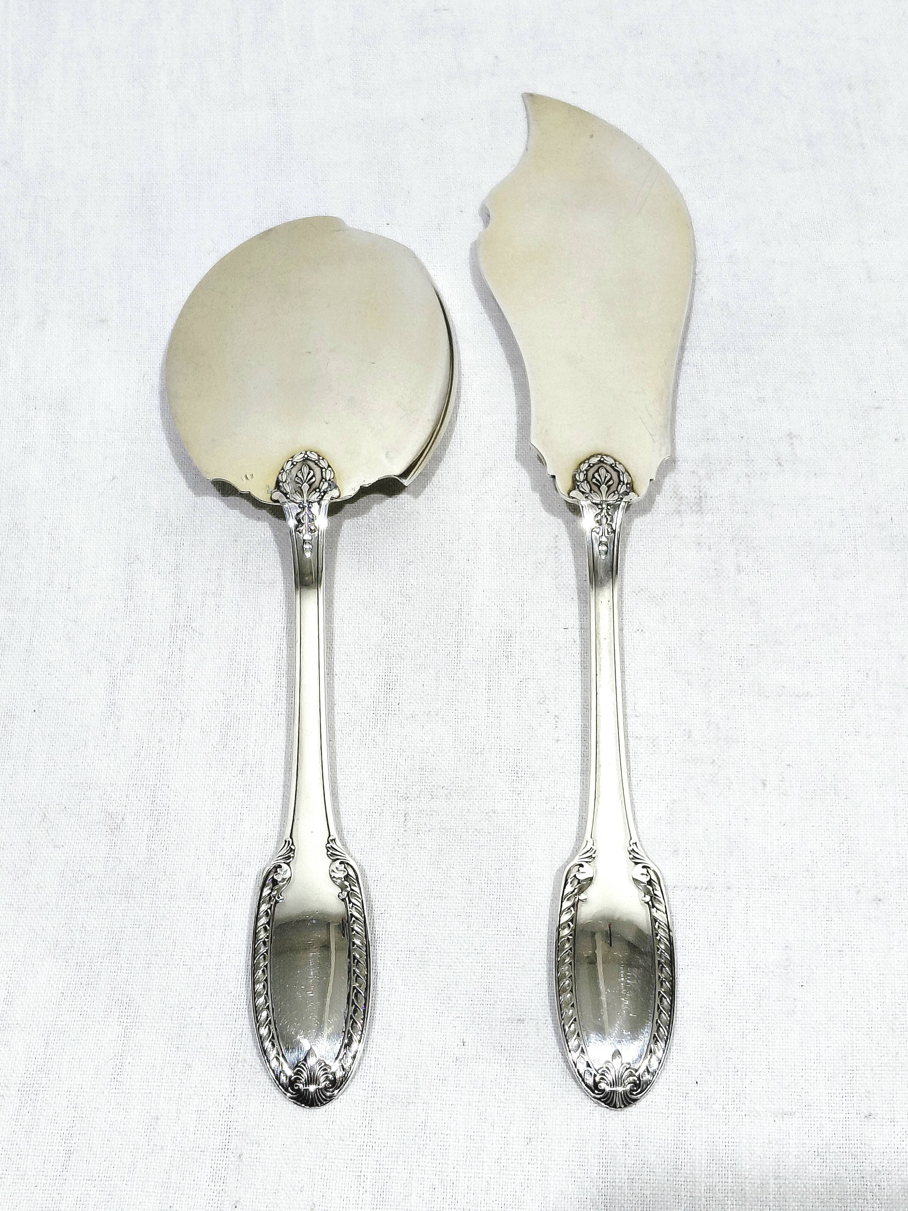 Ravinet Denfert - couverts de service a glace argent et vermeil