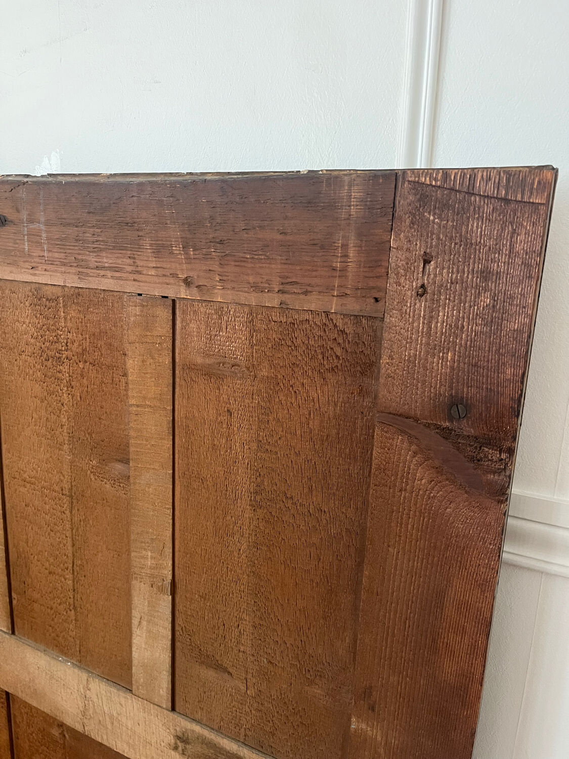 Large antique gilded wood mirror, 108cm x 118cm