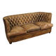 Grand canapé anglais Chesterfield en cuir des années 20