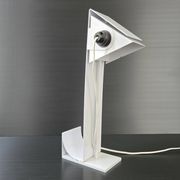 Lampe 1980 vintage en métal laqué blanc