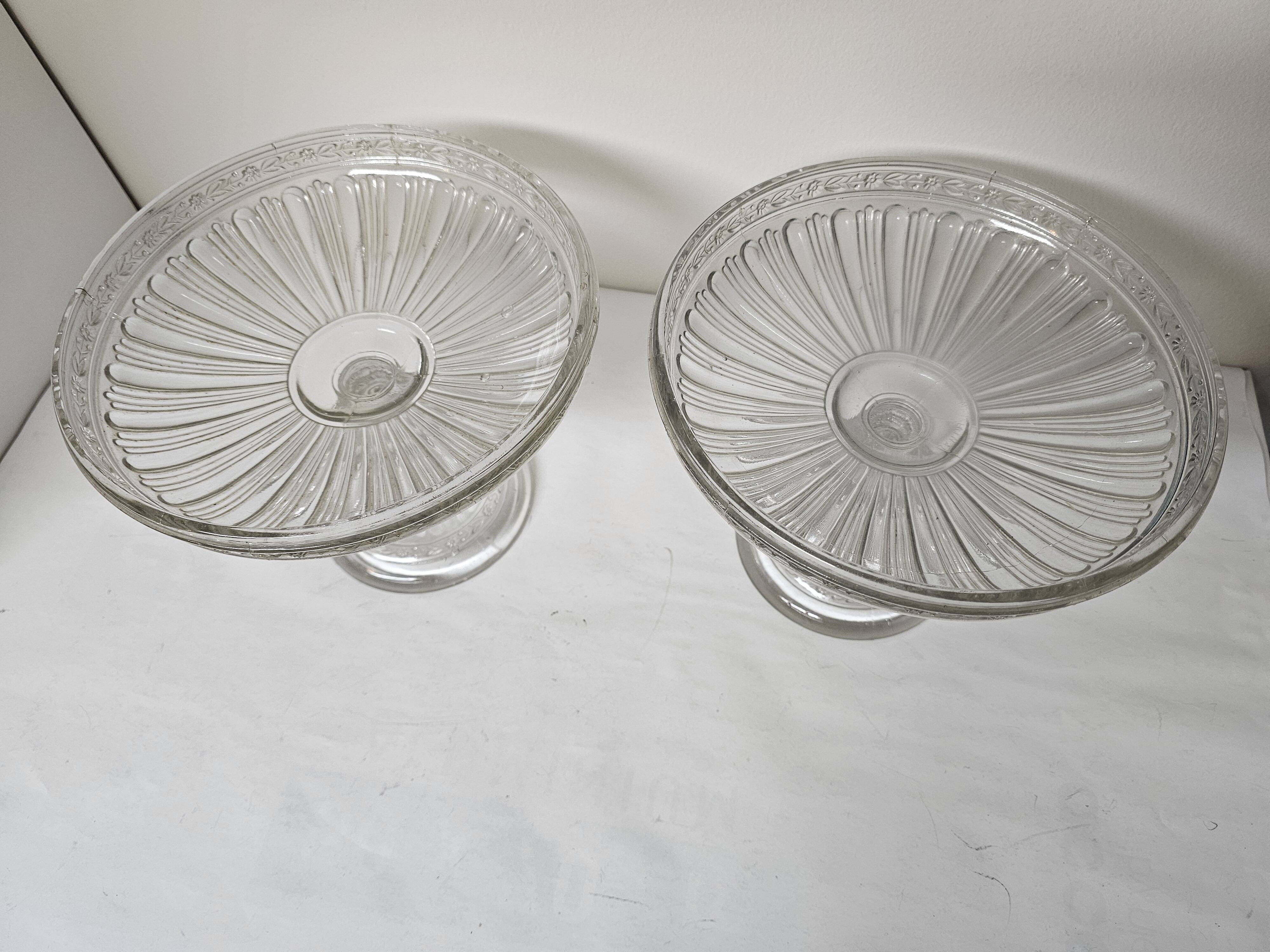 Ensemble 2 coupes compotiers en verre