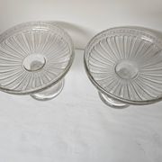 Ensemble 2 coupes compotiers en verre