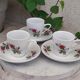 Cups and saucers porcelain flowers