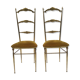 Paire de chaises en laiton, style Chiavari