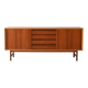 Vintage Scandinavian teak sideboard with metal-lined drawers