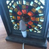 Table lamp with multicolored shards of resin 70s