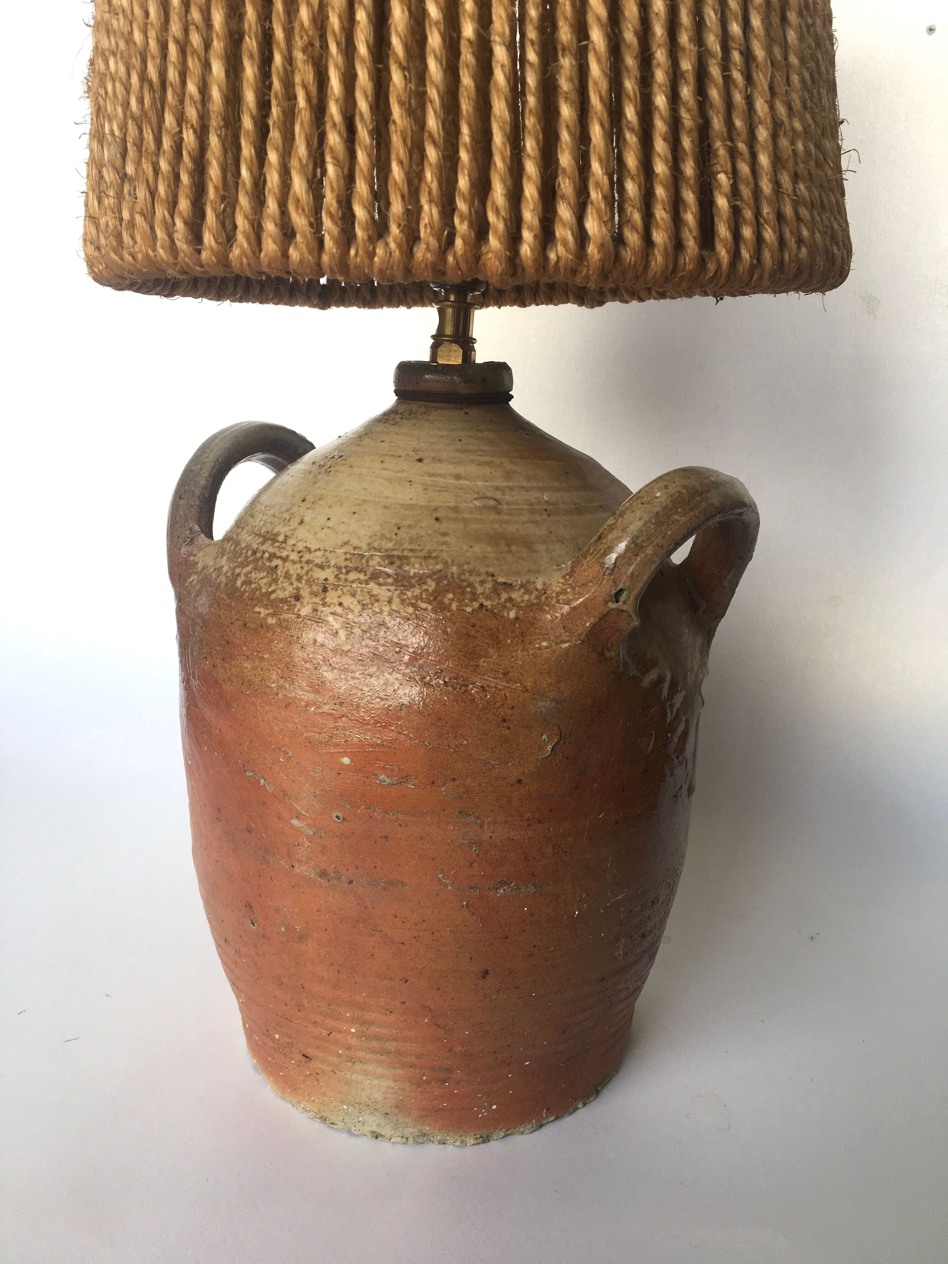 Terracotta lamp, string blinds, cable and vintage switch