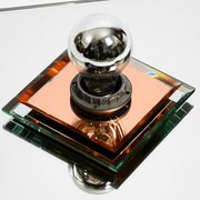 Stunning  large 1980s Italian mirror ceiling lamp in Postmodern design