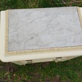 Antique Louis XVI style chest of drawers with marble top