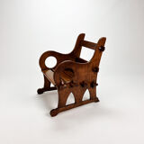 Mid Century Arts & Crafts Oak Lounge Chair, 1950s