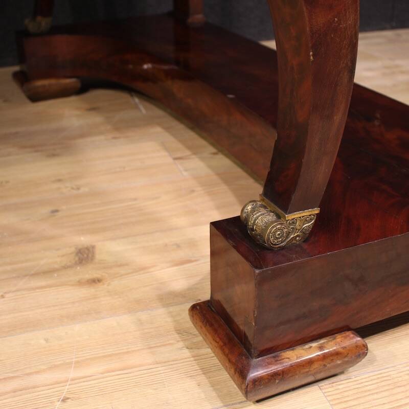 19th century Italian Empire style console table with marble top