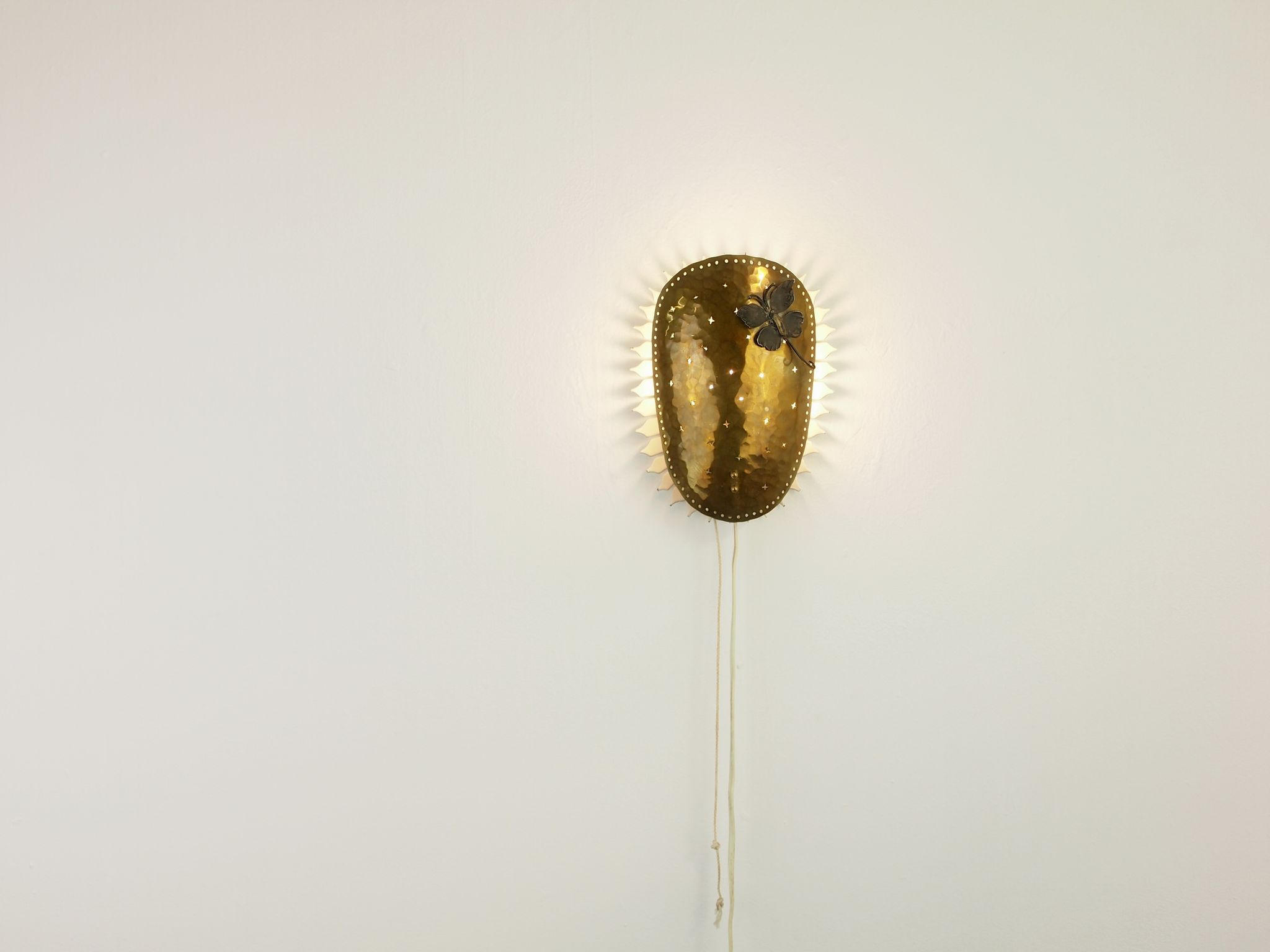 Mid century brass wall sconce