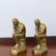 Pair of bookends The Thinker by Rodin in solid brass
