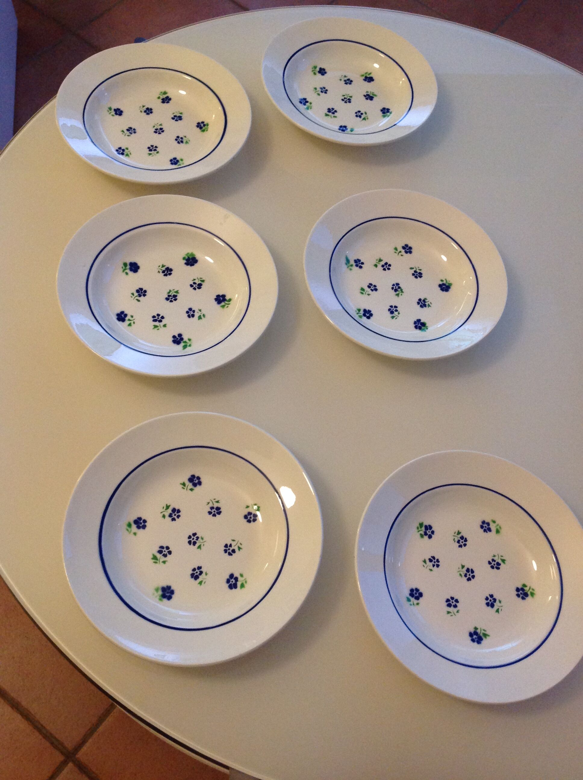 Six hollow plates decor Claudius from Badonviller faienceries, 50/60s