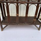 Vintage rattan bookcase shelf from the 70s