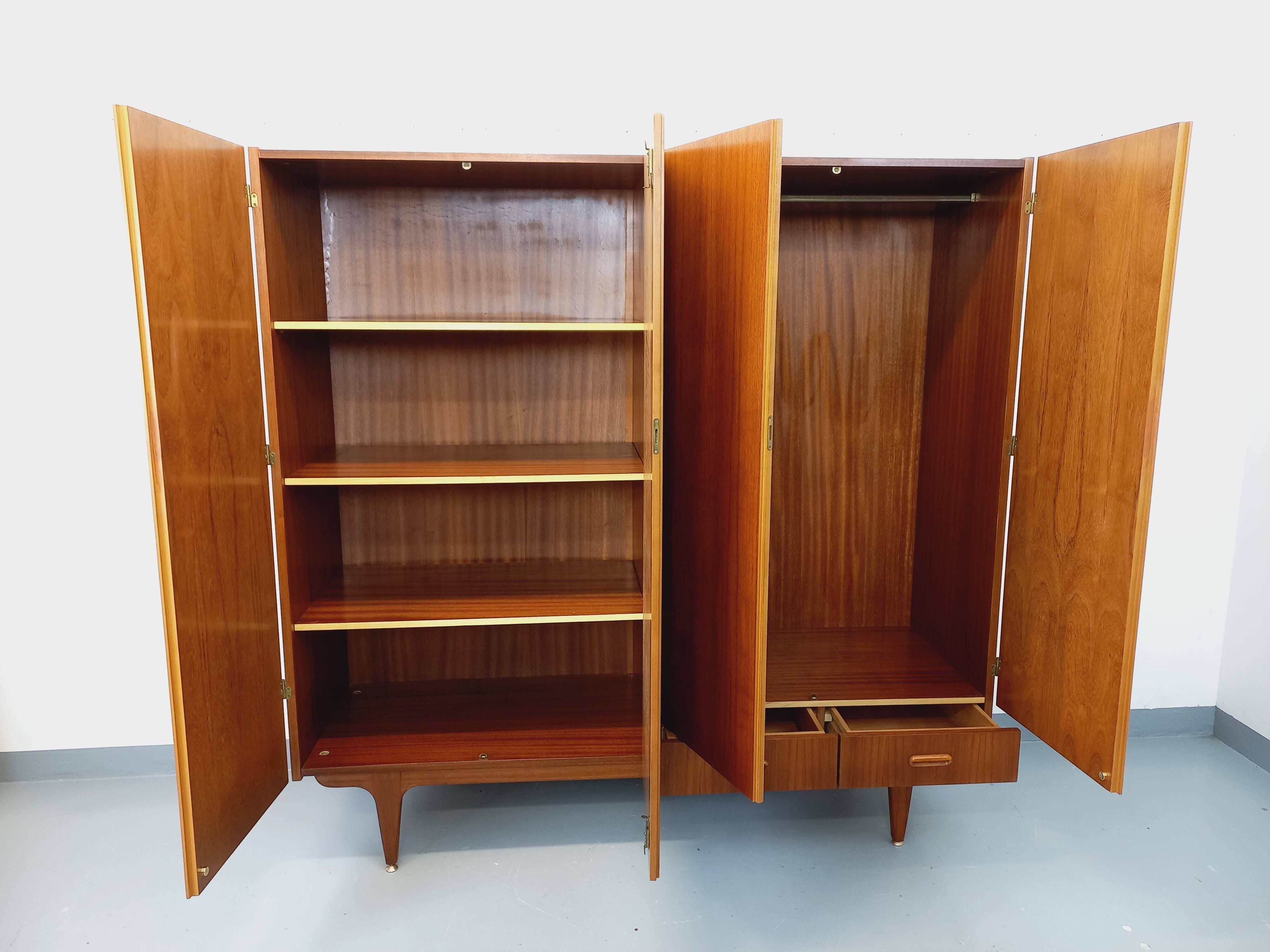 Vintage Scandinavian style teak wardrobe from the 60s