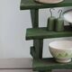 Étagère sur pieds en bois peint en vert