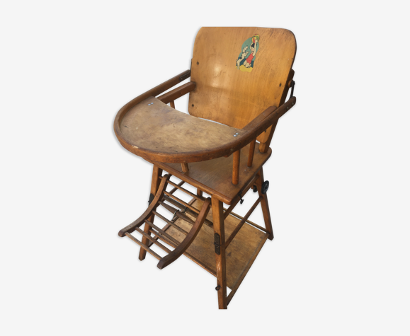 Chaise haute bébé vintage en bois | Selency