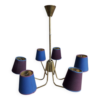 Vintage Scandinavian luminaire with 6 branches