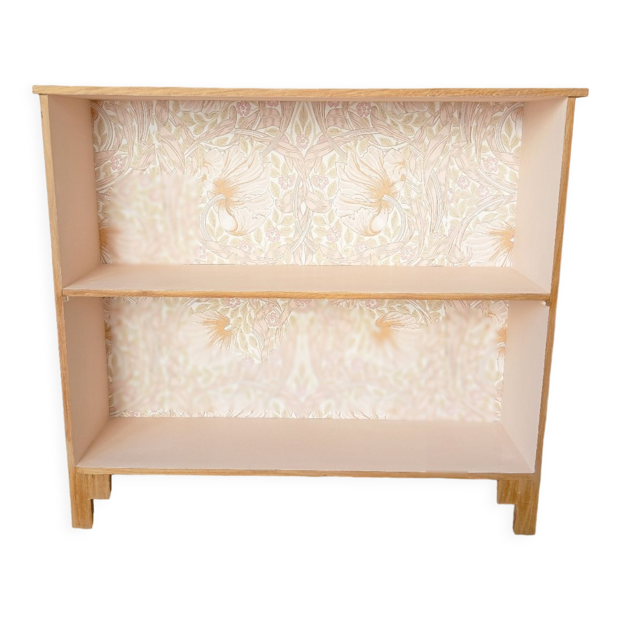 Small pink bookcase and wood