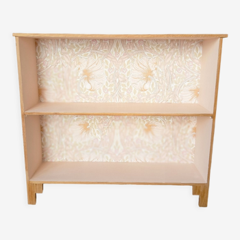 Small pink bookcase and wood