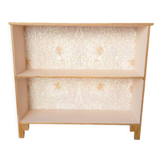 Small pink bookcase and wood