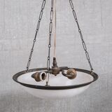 Brass and alabaster french antique plafonnier