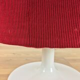 70's tulip and red velvet space age stool