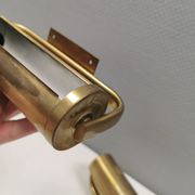 Brass wall lamps with adjustable shades, 1950-60s Denmark