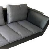 Canapé en cuir gris « Feng » de Didier Gomez pour Ligne roset