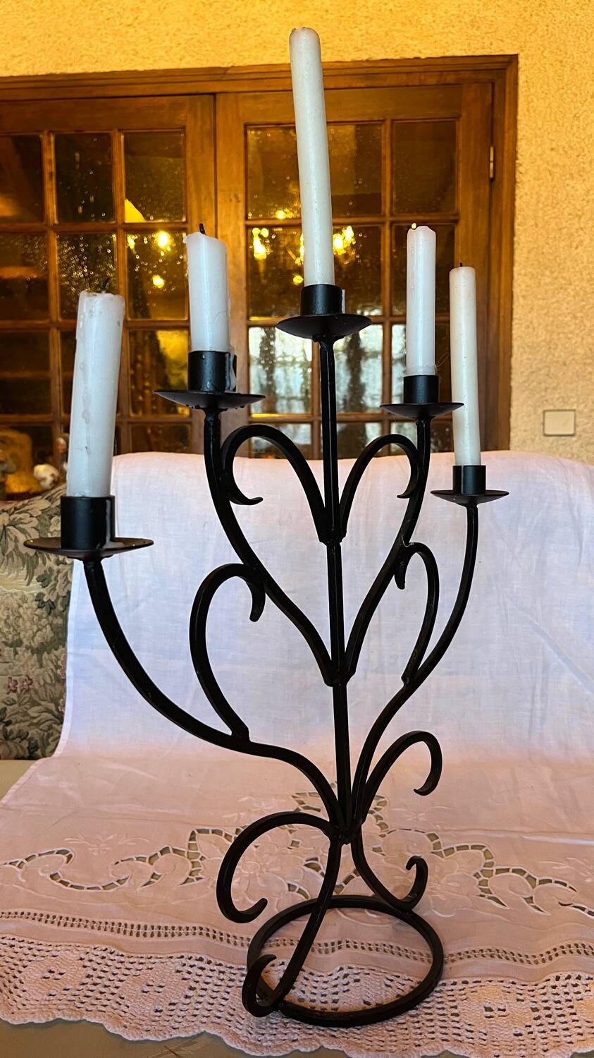 Metal heart candle holder 5 candles
