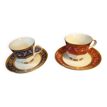 Two pretty cups and saucers porcelain Markleuthen Bavaria.