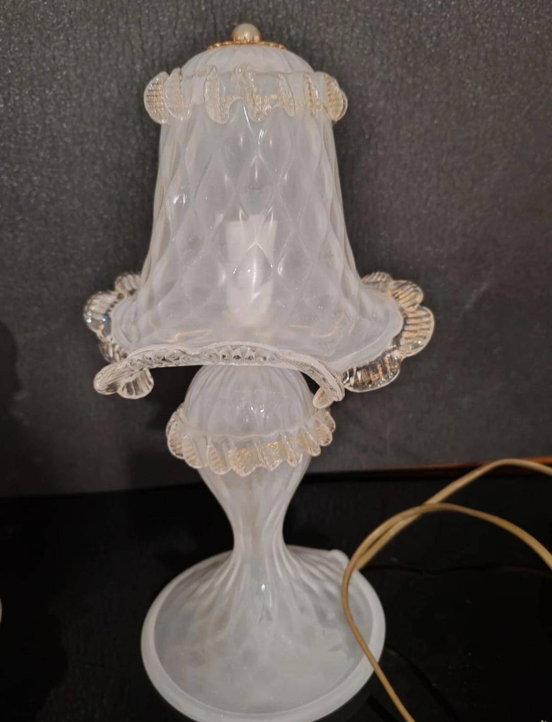 set de lampes en verre murano champignons