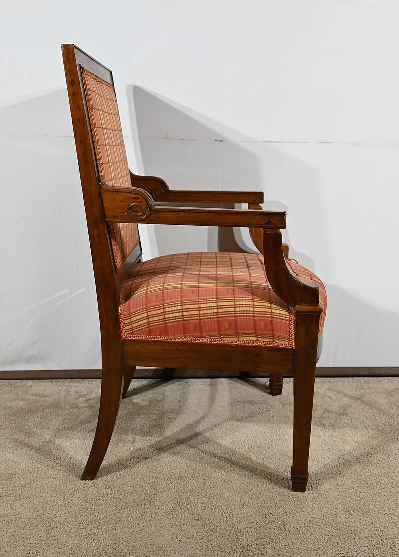 Solid Mahogany Armchair, Directoire Period – Early 19th Century