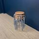 Set of 5 wooden school stools with gray metal legs
