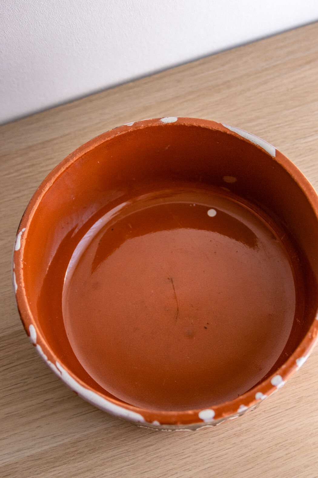 Enamelled terracotta salad bowl