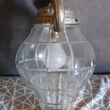 Art deco ceiling light in silvered bronze