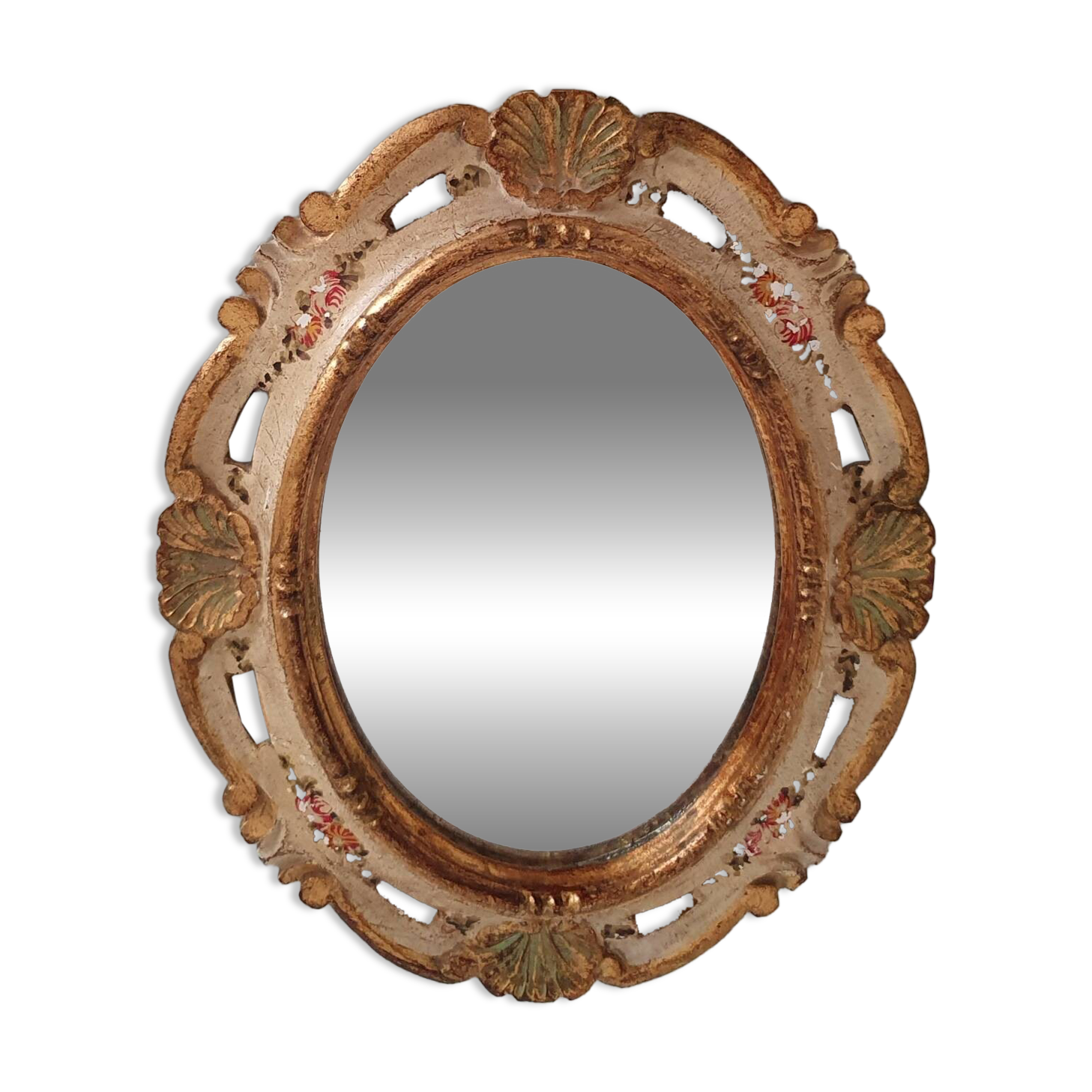 Miroir mercure en bois peint XIXème
