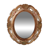 19th century painted wooden mercury mirror