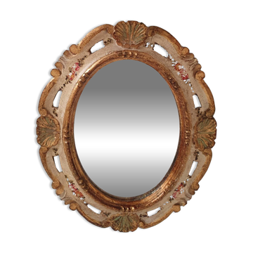 Miroir mercure en bois peint XIXème