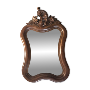 Miroir ancien chantourné en bois style Louis XV