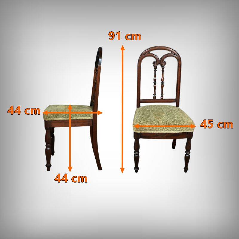 Pair of Mahogany Chairs, Restoration Period – 1st part of the 19th century