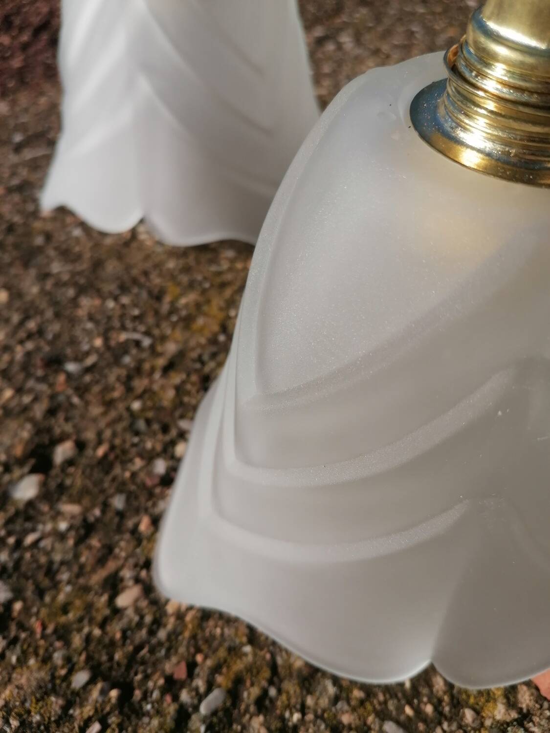 Set of 3 Art Deco tulip hanging lamps