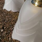 Set of 3 Art Deco tulip hanging lamps
