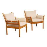 Set of 2 vintage armchairs | Illum Wikkelsø for Silkeborg | Model Genius | Teak