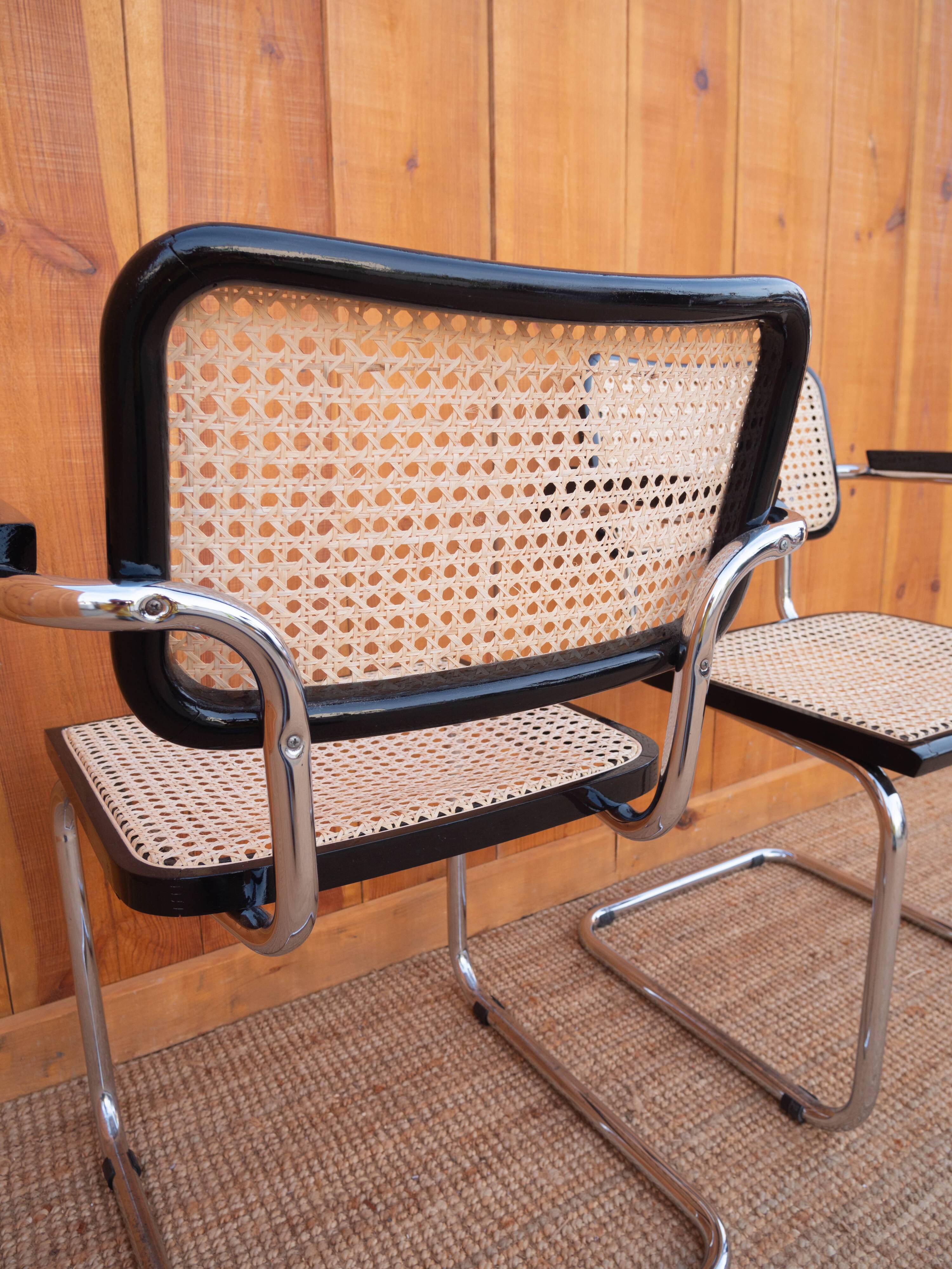 Pair of Cesca B64 armchairs by Marcel Breuer