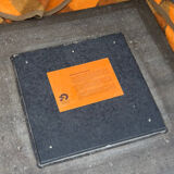 Set Peter Draenert stainless steel and stone coffee tables, 1970s