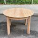Scandinavian round extendable dining table stripped in raw oak 1980